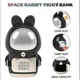 Дитяча електронна скарбничка — сейф із замком Зайчик — Космонавт Space Rabbit Piggy - мініатюра 3