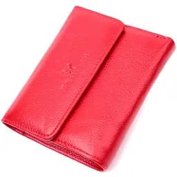 Яскравий жіночий гаманець з монетницею з натуральної шкіри ST Leather 19493 червоний