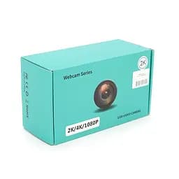 Вебкамера з мікрофоном Q7, 2K 30fps, з автофокусом, пласт. корпус, Black, BOX - мініатюра 2
