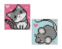 Набор с алмазной мозаикой на самоклеящейся основе для детей Серые друзья, 9x9 см, AMS1049