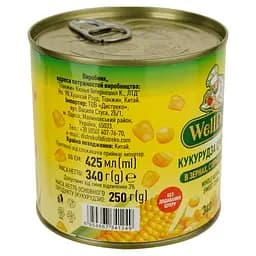Кукурудза WellDar цукрова стерилізована 340 г - мініатюра 2