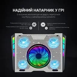 Охолоджувальна підставка для ноутбука GamePro Silver (CP1270) - мініатюра 8