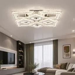 Велика кришталева LED люстра Splendid Ray Lk2370/4+4 LED WT до 40 м2, хром,576W з пультом і димером