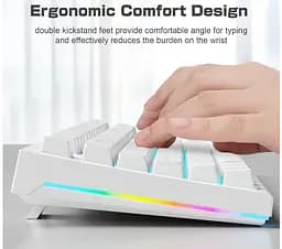 Клавиатура игровая механическая Aula Mechanical F-3032 White keycaps + 21 Yellow keys KRGD Red - мініатюра 8