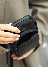 Жіноча шкіряна сумка Sambag Modena для телефону чорна 19 х 11 х 3 см (96093101) - мініатюра 4