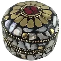 Скринька металева з перламутром коралами 3.2х4.7 см