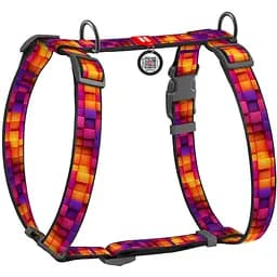 Шлея для собак Waudog Nylon Куби 3Д анатомічна H-подібна з QR паспортом М 40-70 см