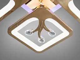 Стильна стельова LED-люстра в дитячу Diasha S8157/4G LED 3color - золото, 85 Вт, 37x37 см - мініатюра 5