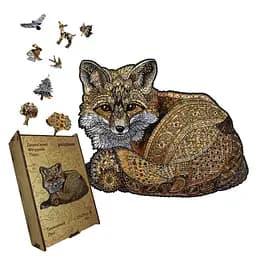 Пазл деревянный Таинственный Лис, А5, Картонная коробка 35 элементов