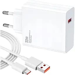 Зарядний комплект Xiaomi Redmi 33W MAX Fast Charger Adapter Type C MDY-11-EZ Note 9 Pro / Note 10 / Redmi 10 / Note 11 / Poco X3 / Poco X3 NFC / Poco X3 Pro / Poco M4 Pro 5G