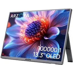 Монітор 13.3" Arzopa A3C Pro OLED, 1920x1080, 16:9, 1 мс, 60 Гц, 400 кд/м², 100 000:1, 178°/178°, 2хType-C, mini-HDMI чорний