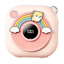 Портативний ЗП Power Bank GXZ-N11 2in1 with cable з обігрівачем для рук 5000 mAh Pink