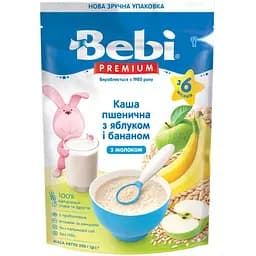 Молочная каша Bebi Premium Пшеничная с яблоком и бананом 200 г (1105058)