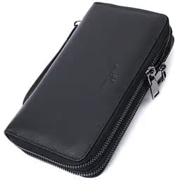 Стильний чоловічий клатч на два відділення із натуральної шкіри ST Leather 22700 чорний
