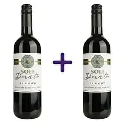 Упаковка вина Sole Dorato Primitivo IGP червоне сухе 1.5 л (0.75 л x 2 шт.)