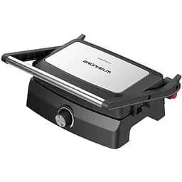Прижимной контактный электрический гриль Grunhelm G1011 домашний с антипригарным покрытием 1000 Вт Серый