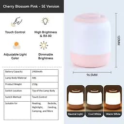 Настільний сенсорний LED світильник 3 colour light MZ-L2701 Pink - мініатюра 2