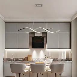 Видовжена люстра Gemo Led у срібному каркасі 100 см Line.F H 18L-1000 CH