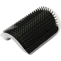 Щетка-чесалка для кошек Semi угловая с креплением к стене для удаления шерсти черная