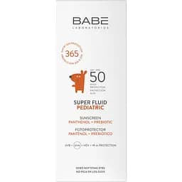 Детский солнцезащитный супер флюид Babe Laboratorios Pediatric SPF 50 с пантенолом и пребиотиком 50 мл