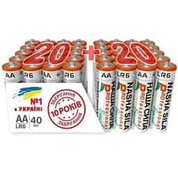 Батарейки Наша Сила Professional AA (LR6) Alkaline 40 шт.