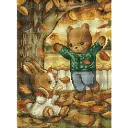 Алмазна мозаїка без підрамника Ideyka Золотий листопад 30х40 см AMC7740