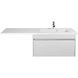 Тумба Мойдодир Prime 80-A Adam 140 R Білий підвісна з крилом над пральною машиною Білий