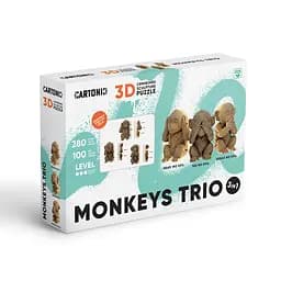 Тріо Мавпенят (MONKEYS TRIO) - Картонний 3D-пазл Cartonic - мініатюра 2
