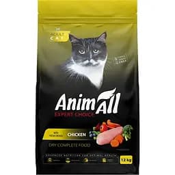 Сухий повнораціонний корм для котів AnimAll зі свіжою куркою 12 кг