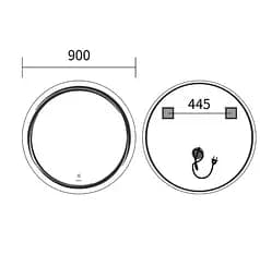 Дзеркало Mixxus Premium WAVE MC04-90 (LED Touch, Anti-fog (3-6,5kK)) (MP6637) - мініатюра 5