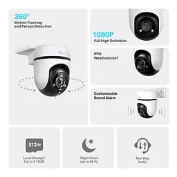 IP-Камера Tapo C500 2MP N300 зовнішня поворотна TP-Link teh0016034 - мініатюра 9