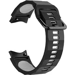 Ремінець для Samsung Galaxy Watch 4 40mm - чорно-сірий ширина кріплення 20мм силікон розмір L Watchbands Ribbed (W11-5WB49519154)