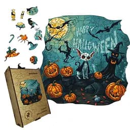 Пазл деревянный Happy Halloween, А5, Картонная коробка 35 элементов