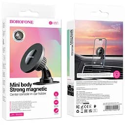 Автотримач Borofone BH91 Ring magnetic (center console) Black - мініатюра 6