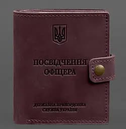 Кожаная обложка-портмоне для удостоверения офицера ГНСУ 11.2 бордовый Crazy Horse