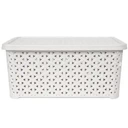 Кошик Diomedea з кришкою 29.7x19.6x13 см 6 л молочний (К12-010)  - мініатюра 2