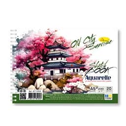 Скетчбук акварельний Апельсин Дім з сакурой А5 АП-0204-4, 20 аркушів