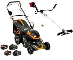Газонокосарка акумуляторна GTM BLM48-SP+2 АКБ і ЗП + Триммер акумуляторний (кущоріз) GTM BC36/340BL (BLM48-SP+BC36/340BL_PROMO)