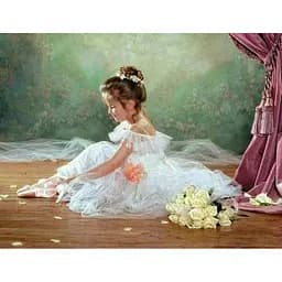 Алмазна вишивка Алмазна мозаїка на підрамнику Маленька балерина 50*40, c принт. Рамою