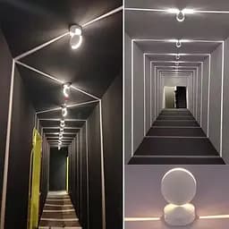 Світлодіодний світильник з ефектом світлових ліній Line F Арт. WB 15/1 BK  - мініатюра 2