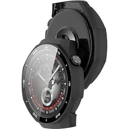Чохол-накладка DK Huawei Watch GT 5 Pro 46mm Пластик Soft-Touch Glass Full Cover (black) - мініатюра 2