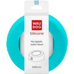 Миска-непроливайка Waudog Silicone 1 л голубой