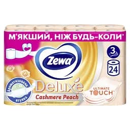 Туалетная бумага Zewa Deluxe Персик трехслойный 24 рулона