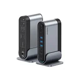 USB-хаб Baseus UnionJoy 17-Port Triple-Display Docking Station Space Grey（USB-C to HDMI4K@60Hz*2+DP4K@60Hz*1+USB3.0*3+USB-C3.0*2+USB2.0*2+PD*1+PC*1+ (B00532304811-00) - мініатюра 4