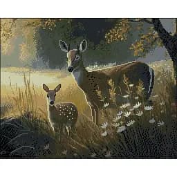 Алмазна мозаїка Strateg ПРЕМІУМ Елені без підрамника розміром 40х50 см (ZAV4050-13)