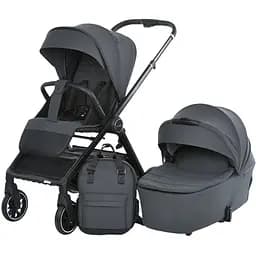 Дитяча всесезонна коляска-книжка 2 в 1 El Camino ME 1126 Genesis Asphalt Gray Сіра