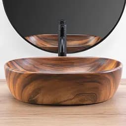 Умивальник Rea Amelia 34,5x48 wood (REA-U5060), Матова - мініатюра 3
