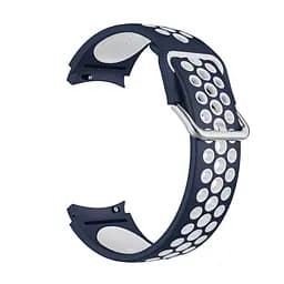 Ремінець для Samsung Galaxy Watch 5 Pro - синьо-білий ширина кріплення 20мм силікон перфорація розмір L Watchbands Uniq (WB636527) - мініатюра 2