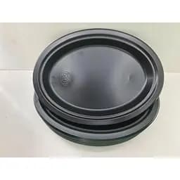 Тарілка одноразова Bittner premium пластикова чорна овальна Ø 260 мм 50 шт.