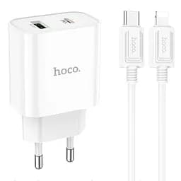 МЗП Hoco C80A Plus Rapido PD20W+QC3.0 (1USB-A/1C) + кабель Type-C to Lightning White